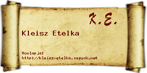 Kleisz Etelka névjegykártya