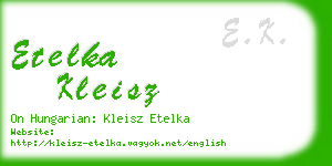 etelka kleisz business card